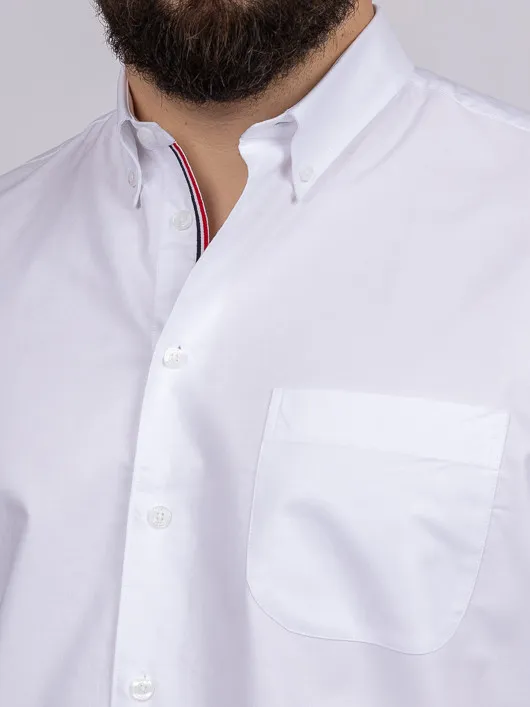 Chemise manches courtes blanche coton oxford homme grande taille | Capel