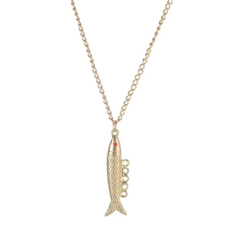 Collier Année 80 avec Pendentif Poisson Articulé