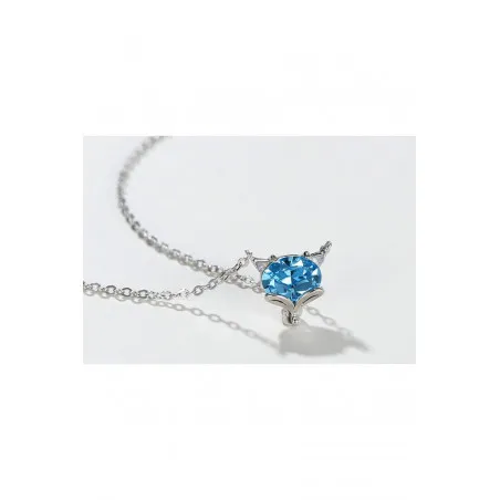 Collier chaine pendentif cristal bleu