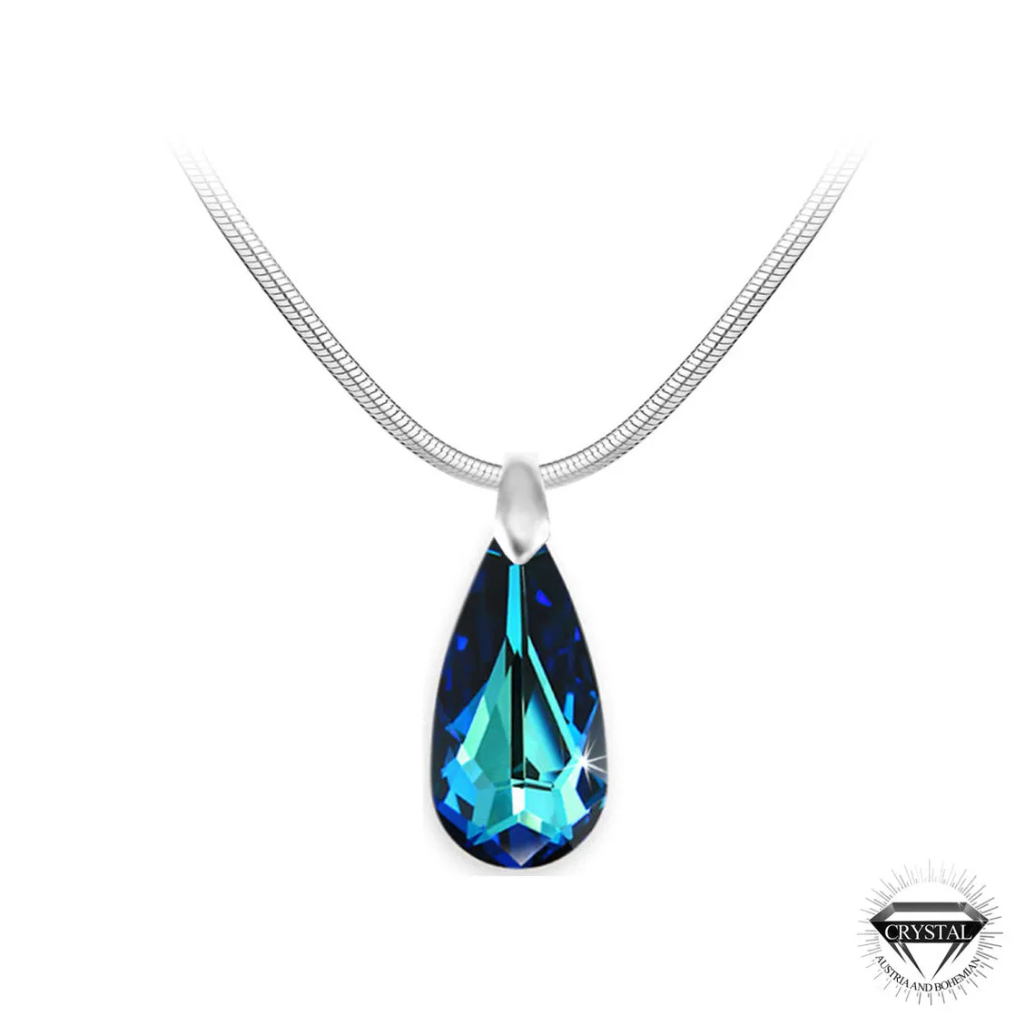 Collier et pendentif So Charm cristal goutte bleue - Collier Femme | 3 Suisses