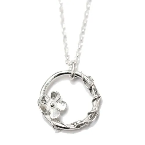 Collier fleur de cerisier sakura en argent massif 925/1000 minimaliste