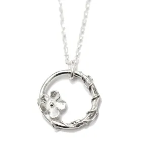 Collier fleur de cerisier sakura en argent massif 925/1000 minimaliste