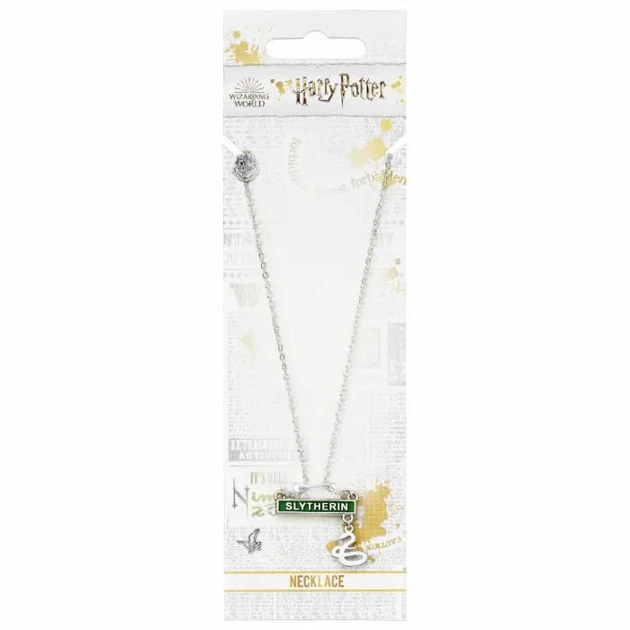 Collier Serpentard barre & charm - Harry Potter