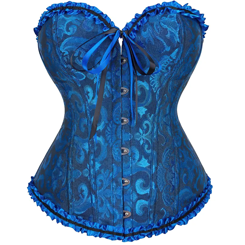 Corset victorien bleu bustier