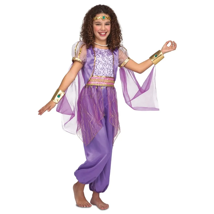 Costume de danseuse orientale violette pour enfant