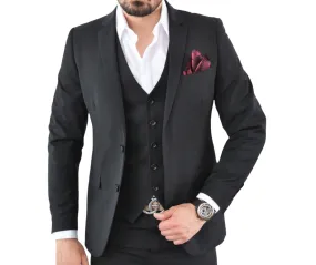 Costume homme noir 3 pièces