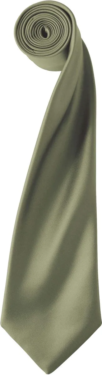 Cravate satin unie - PR750 - vert olive 