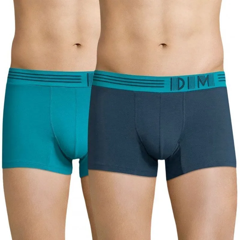 DIM Lot de 2 Boxers Homme Coton TOUCH POP Bleu vertigo Bleu klein