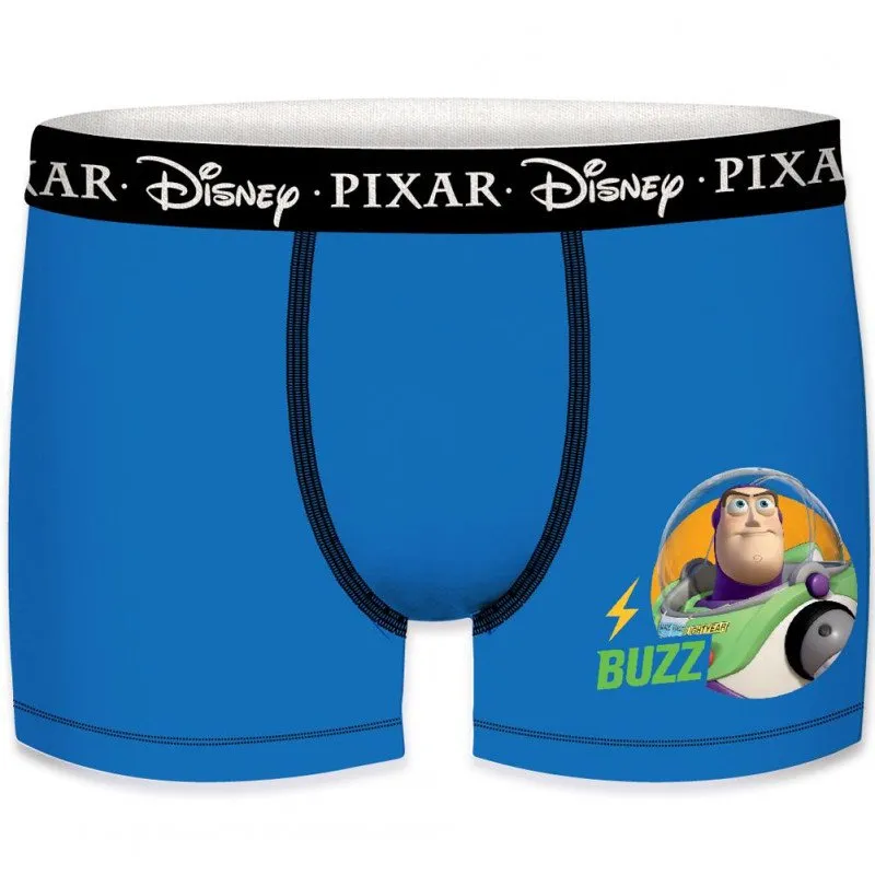 DISNEY Boxer Garçon Coton BUZZ Bleu Noir TOY STORY