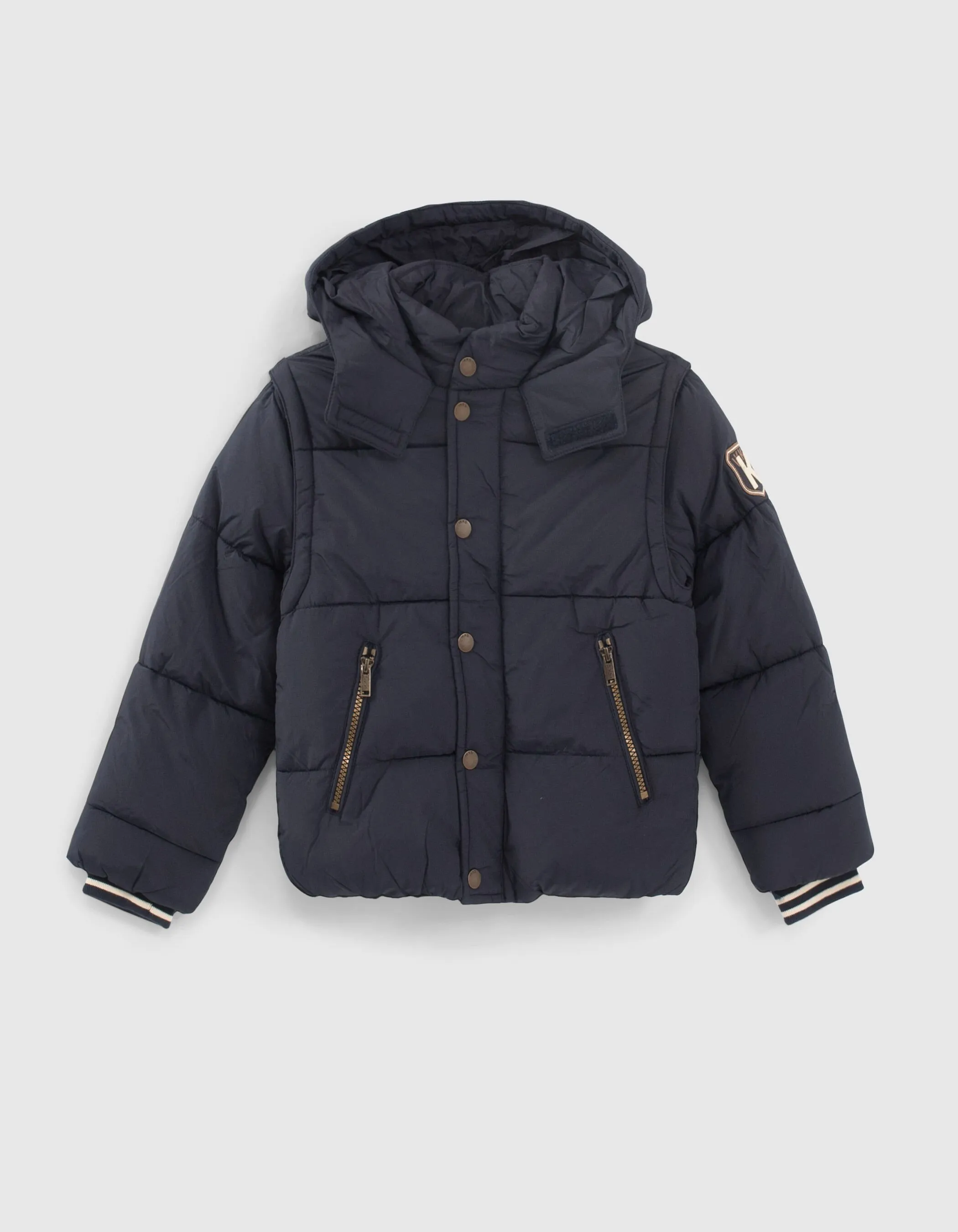 Doudoune navy fourrée à capuche navy garçon