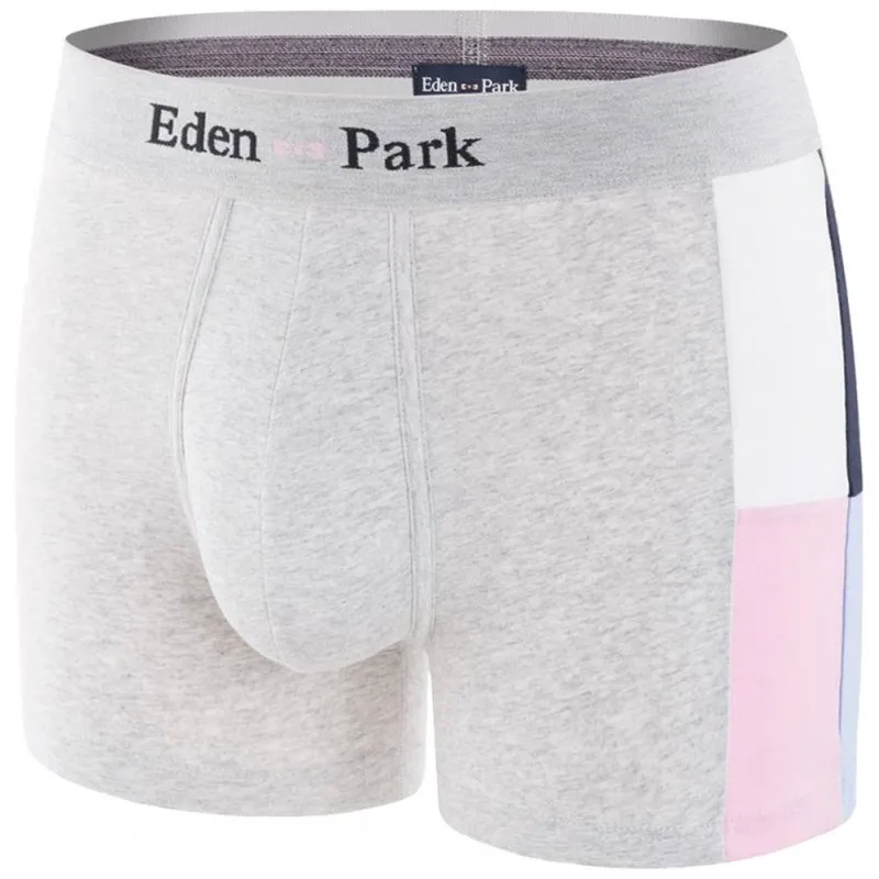 EDEN PARK Boxer Homme Coton SQUARE Gris Rose