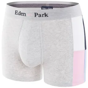 EDEN PARK Boxer Homme Coton SQUARE Gris Rose