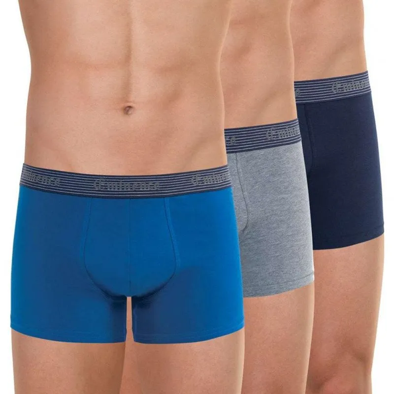 EMINENCE Lot de 3 Boxers Homme Coton MATELOT Bleu Gris Marine