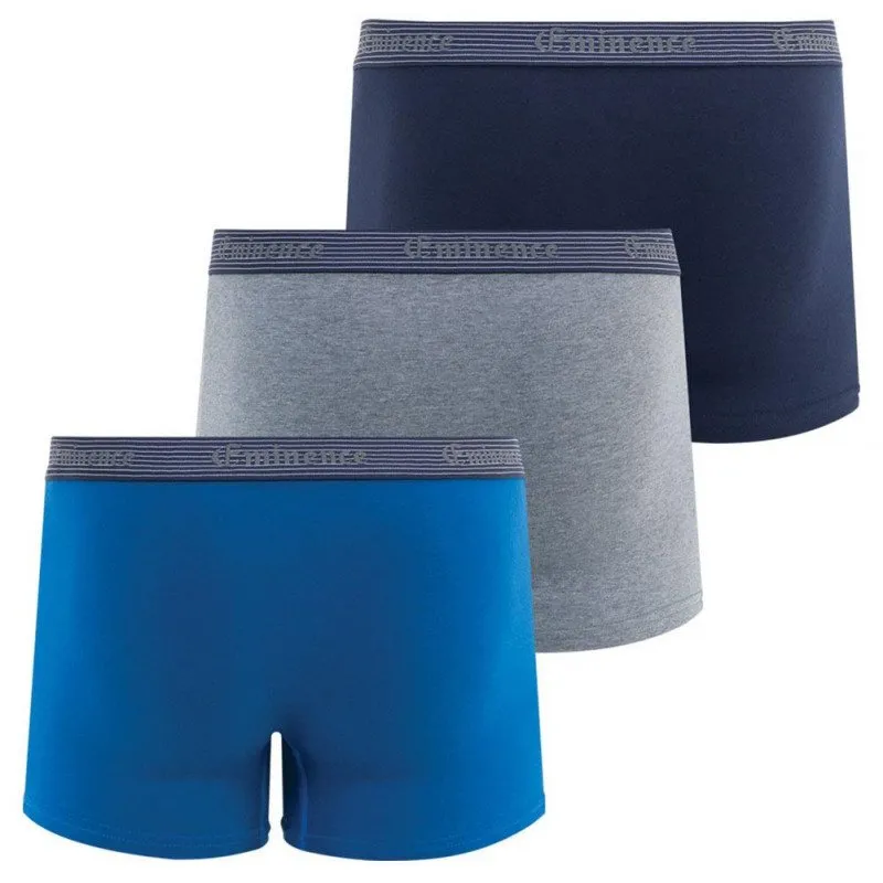 EMINENCE Lot de 3 Boxers Homme Coton MATELOT Bleu Gris Marine