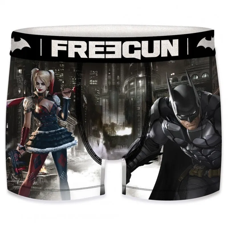 FREEGUN Boxer Homme Microfibre BAT Noir Gris DC COMICS