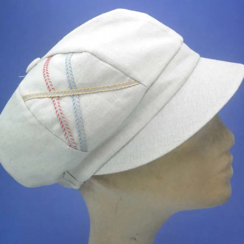 Gavroche en lin et coton coloris bleu | Casquette d'été femme