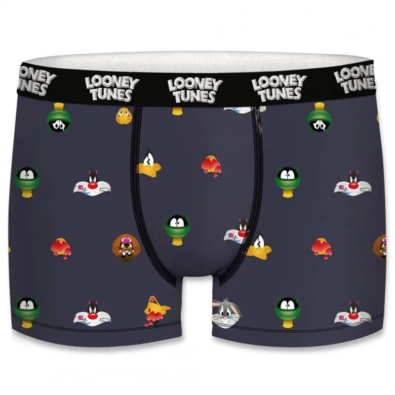 LOONEY TUNES Boxer Homme Microfibre AOP01 Gris Multicolore