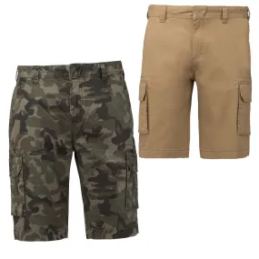 Lot 2 bermudas multipoches homme K754 - beige camel et vert army camo 