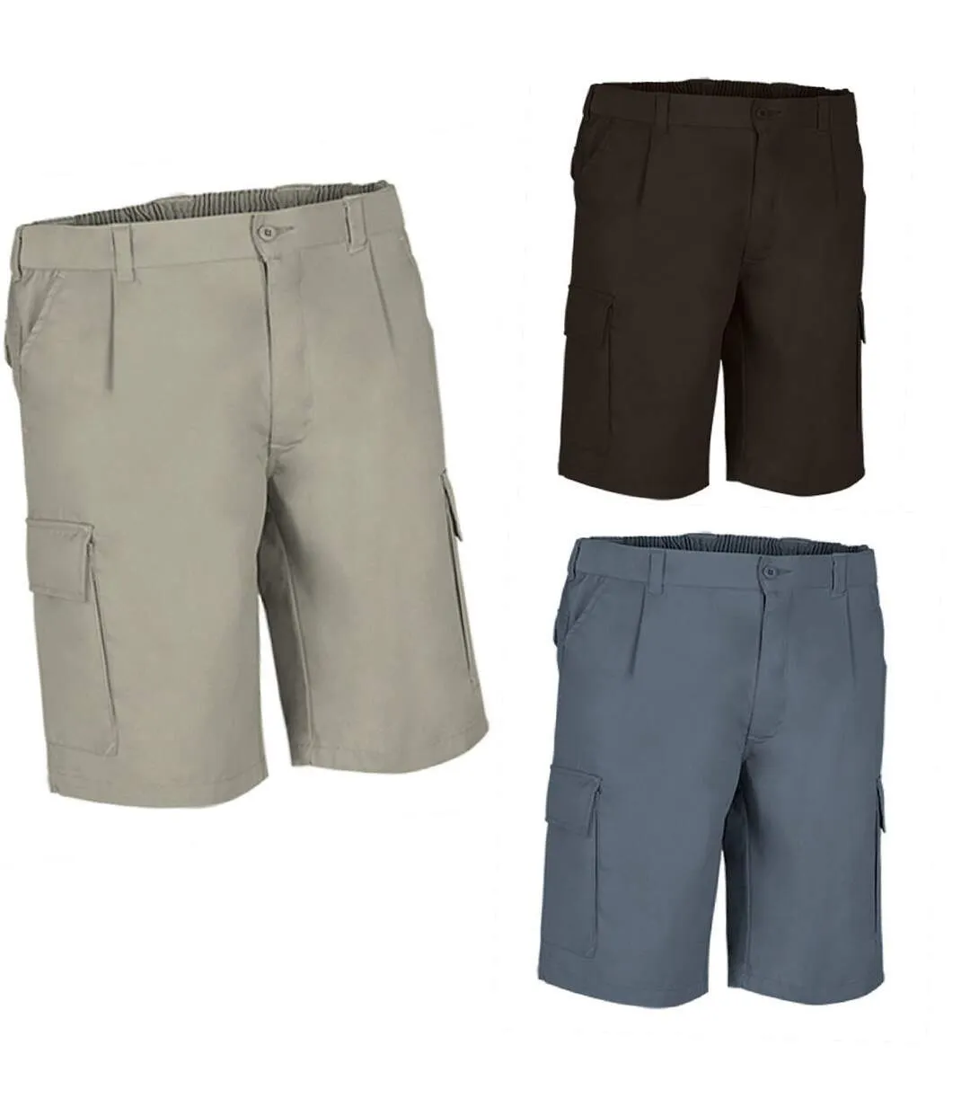 Lot 3 Bermudas pour homme - DESERT - noir - gris et beige sable