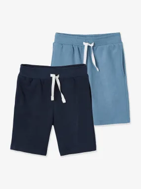 Lot de 2 bermudas Basics garçon en molleton lot encre - Vertbaudet