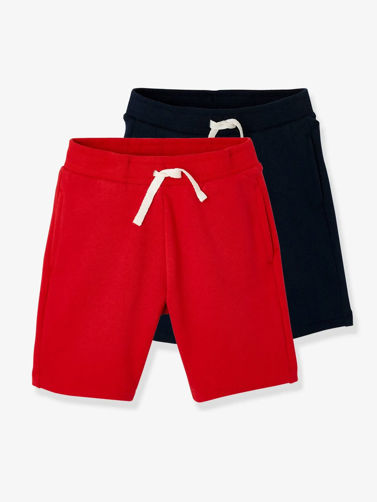 Lot de 2 bermudas Basics garçon en molleton lot noir - Vertbaudet