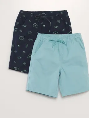 Lot de 2 bermudas - Bleu