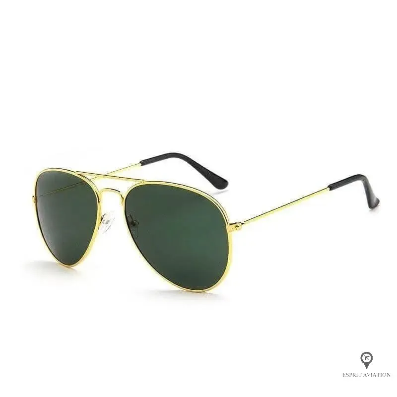 Lunette de Soleil Aviateur Homme Or