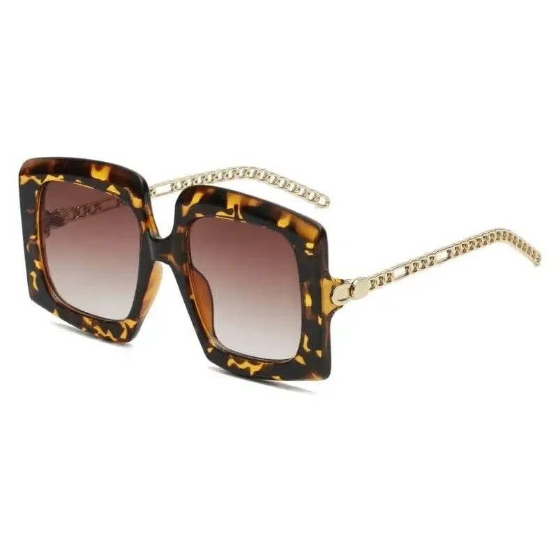 Lunette de soleil léopard carrée