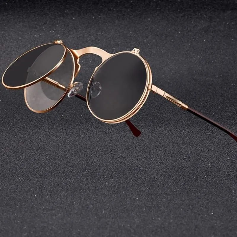 Lunettes de Soleil Steampunk Flip Vintage