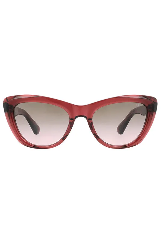 Lunettes monture papillon cristal cerise