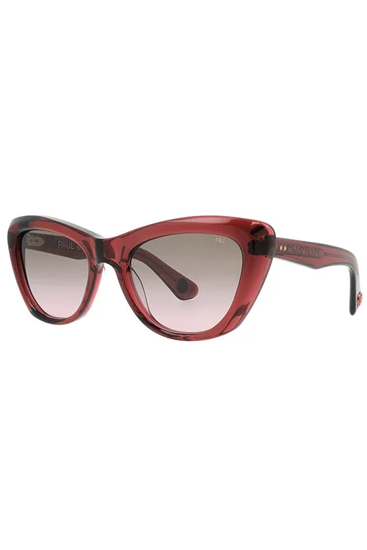 Lunettes monture papillon cristal cerise