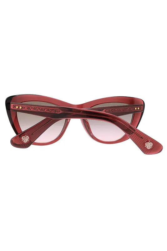 Lunettes monture papillon cristal cerise