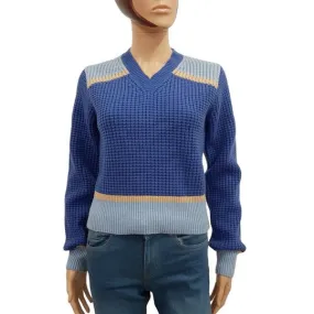 Marni x Uniqlo T S Pull en maille fantaisie bleue