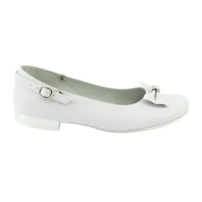 Miko 806 ballerines communion blanches gris