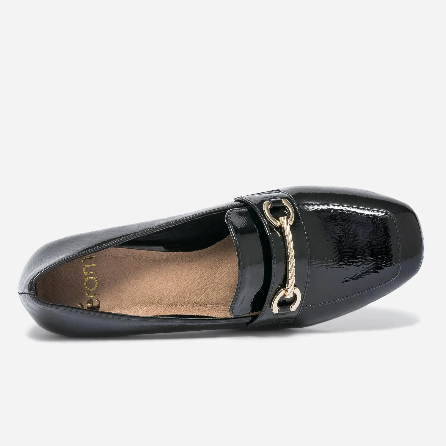 Mocassin à talon noir verni - Escarpins Femme | ERAM