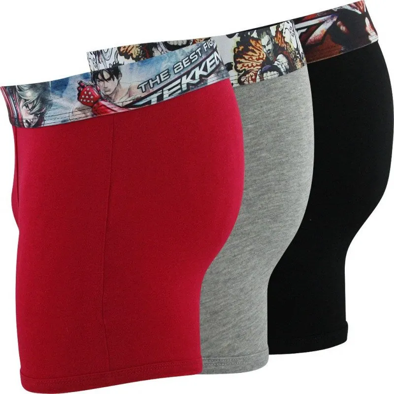 NO PUBLIK 3 Boxers Homme Coton BEST FIGHT Rouge Noir Gris TEKKEN