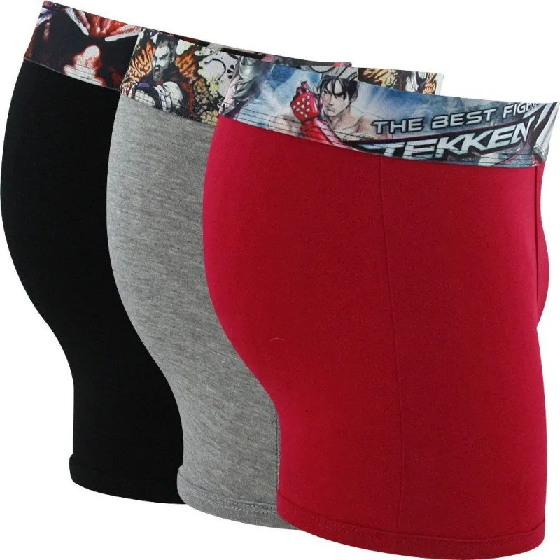 NO PUBLIK 3 Boxers Homme Coton BEST FIGHT Rouge Noir Gris TEKKEN