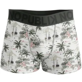 NO PUBLIK Boxer Homme Microfibre LANDSCAPE Blanc Kaki