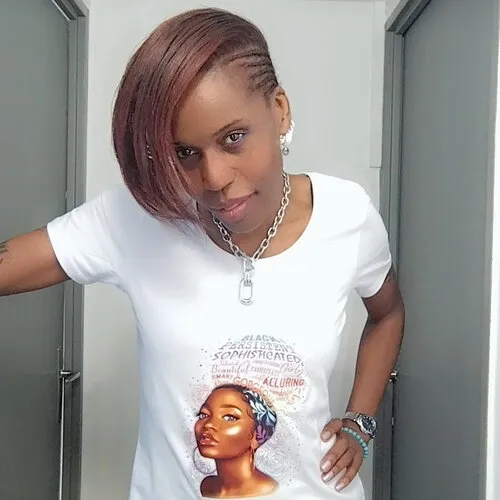 Original fitted t-shirt imprime !! sophisticated !! en coton elastane blanc imprime taille:l belicious-delicious-creations