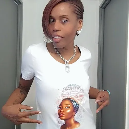 Original fitted t-shirt imprime !! sophisticated !! en coton elastane blanc imprime taille:l belicious-delicious-creations