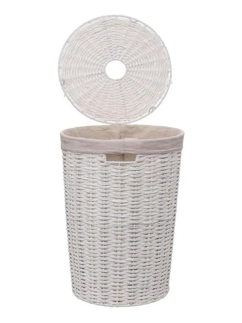 Panier à linge 40L rond Costa blanc - Blanc