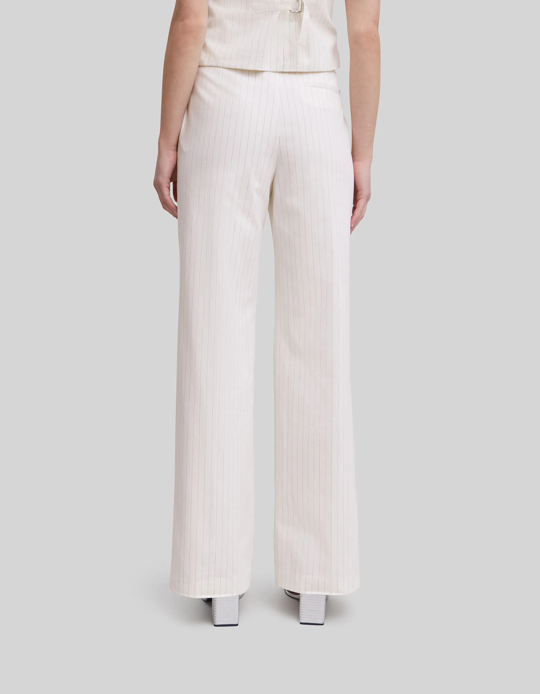 Pantalon de costume écru rayures tennis Femme