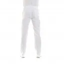 Pantalon de cuisine blanc poches latérales - MANELLI