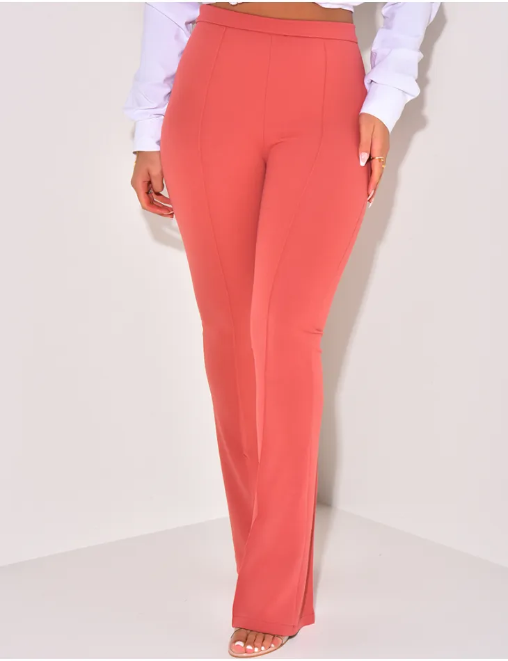 Pantalon de tailleur taille haute coupe flare / 60145 - JEANS INDUSTRY