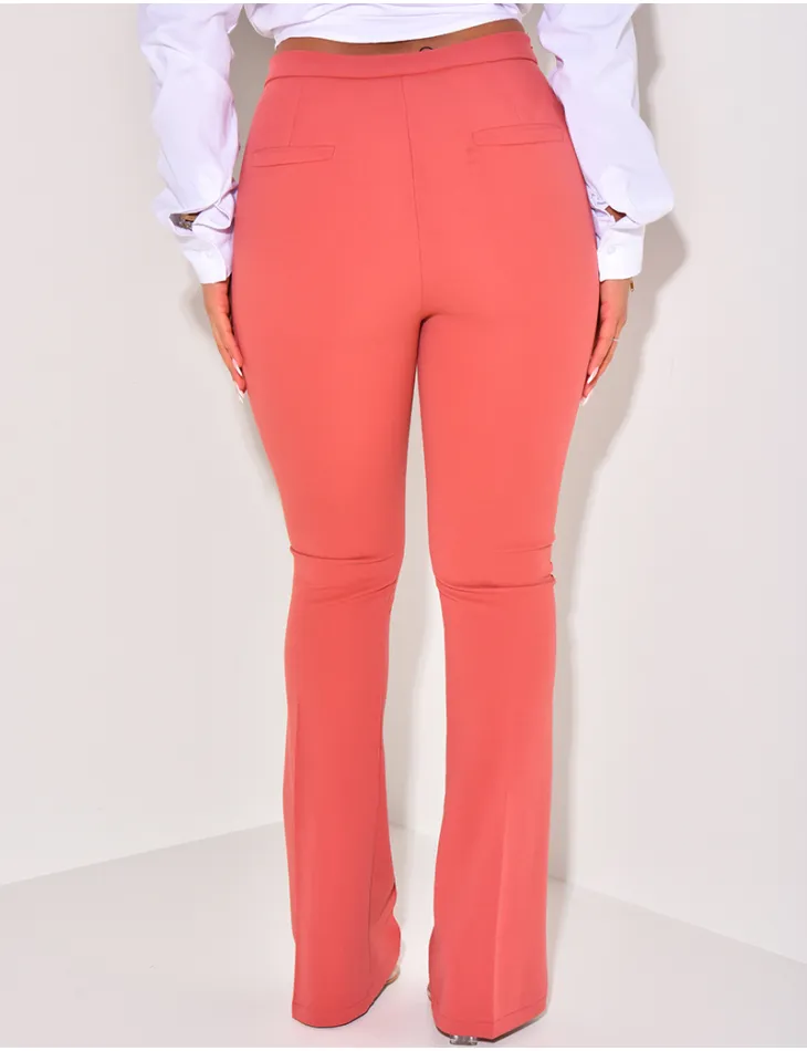 Pantalon de tailleur taille haute coupe flare / 60145 - JEANS INDUSTRY