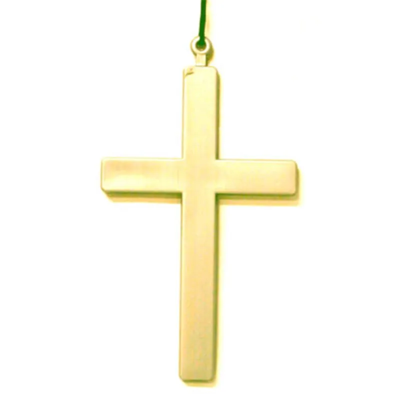 Pendentif croix en plastique dorée