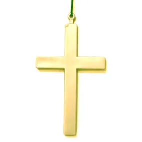 Pendentif croix en plastique dorée