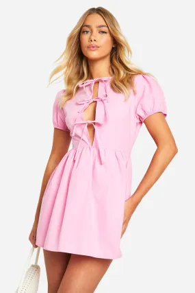 Robe babydoll nouée