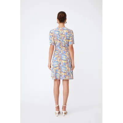 Robe courte à imprimé floral Callista - Bleu - SUNCOO