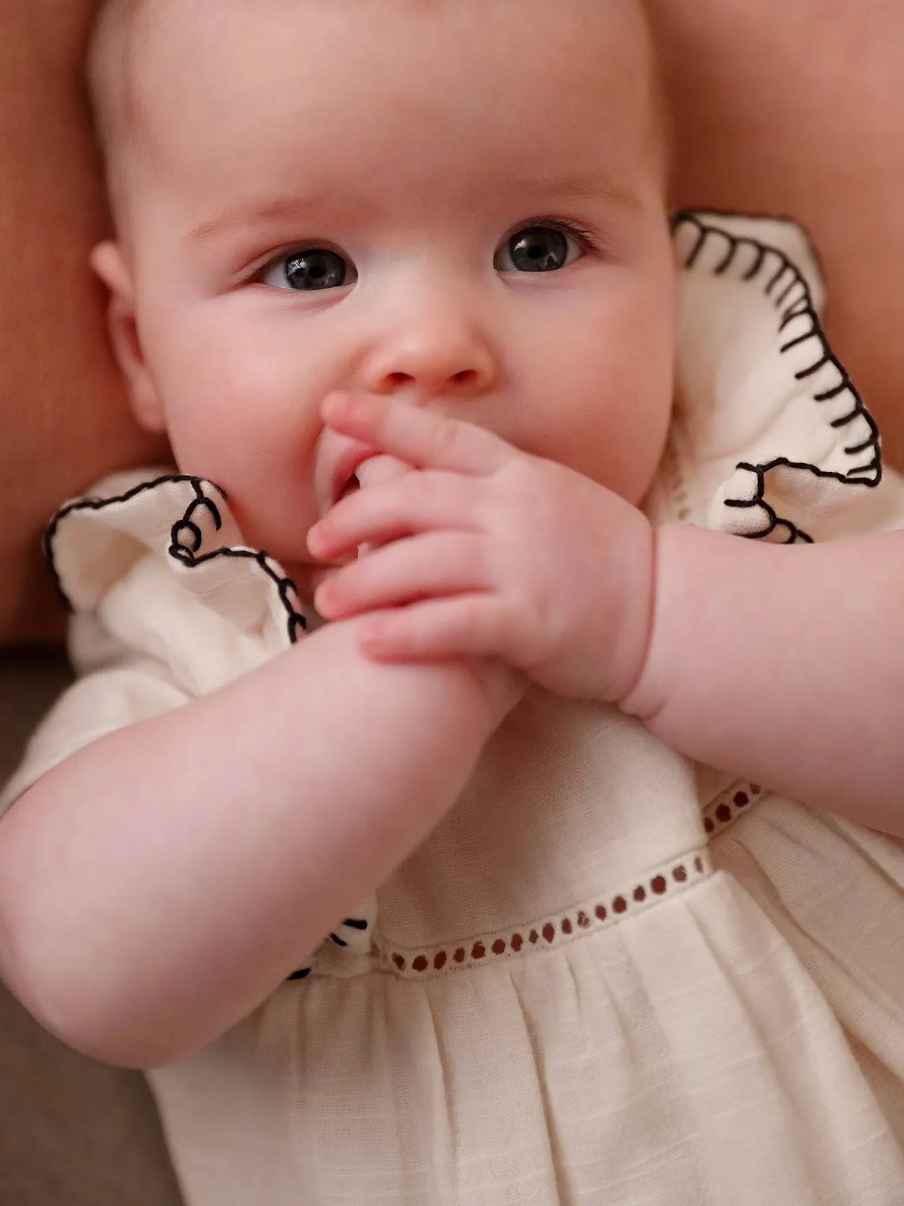 Robe en gaze de coton naissance écru - Vertbaudet